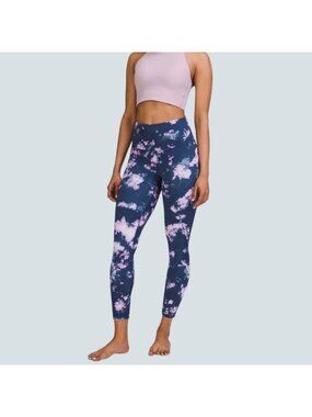 Lululemon Align High Rise Leggings Purple Pink Floral Print Womens Size 4
